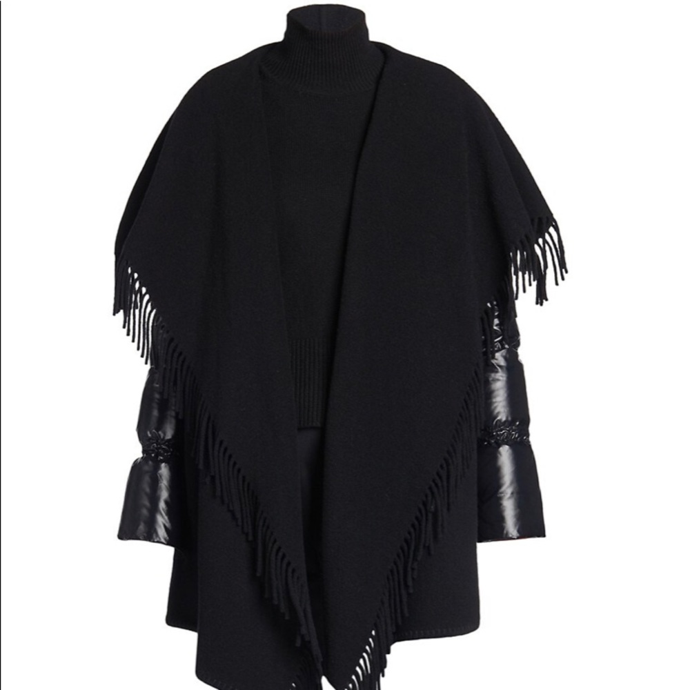 New Moncler Mantella Puffer-Sleeve Wool Sz S